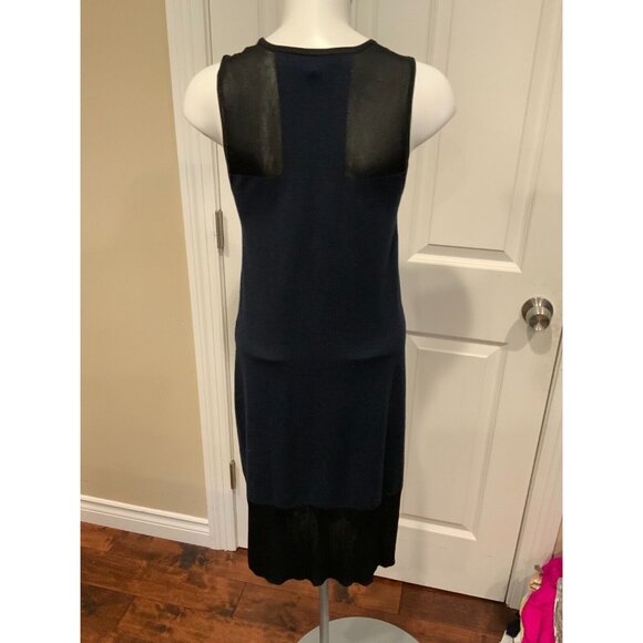 Rag & Bone Navy Blue Wool Knit Dress w/ Black Mesh Panels, Size XS - Picture 6 of 7